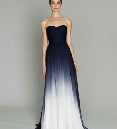 dip dye wedding dress and en