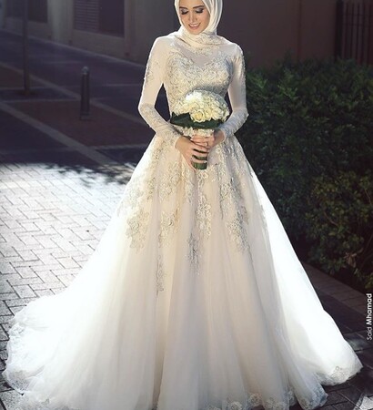 dress, white dress and hijabist