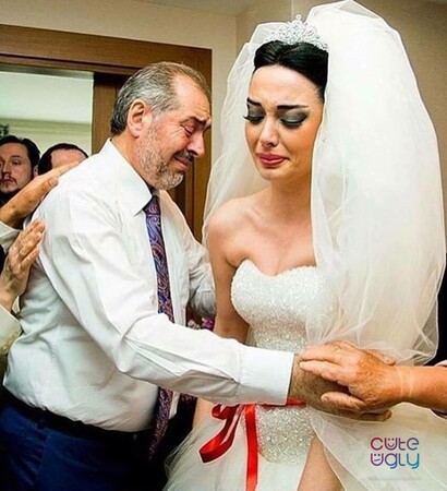 bride, daughter and cry