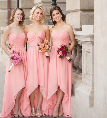dresses, women and high low hem