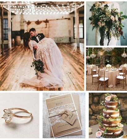 lace dress, whimsical wedding and reception