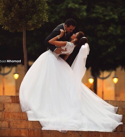 white dress, in love and groom