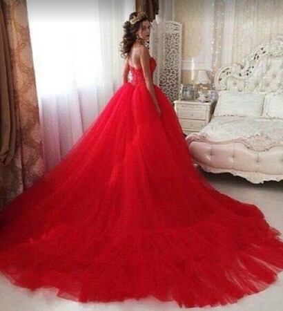 dress, red and luxury
