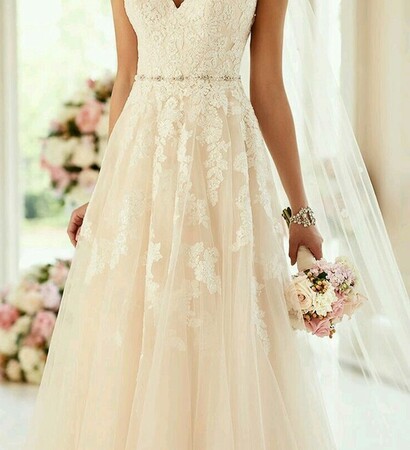 lace, dress and wedding day