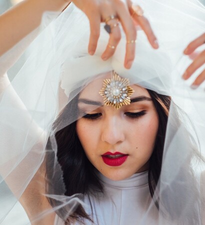 bride, turban and editorial