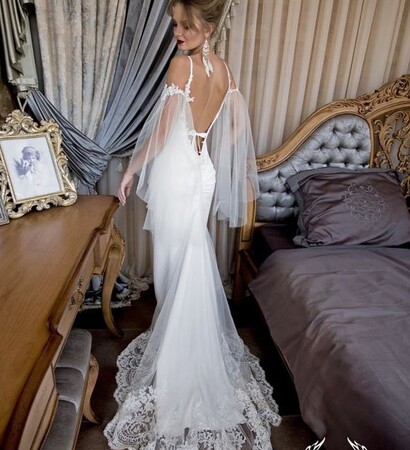 dress, gown and bride