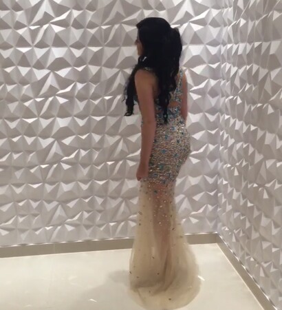 curls, blackhair and dress