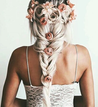 girl, flower and hairstyle
