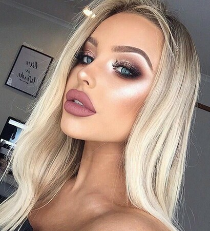 make up, eyes and phone