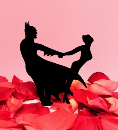 cake topper, wedding cake topper and batman wedding