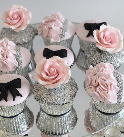 silver, pink and ruffles