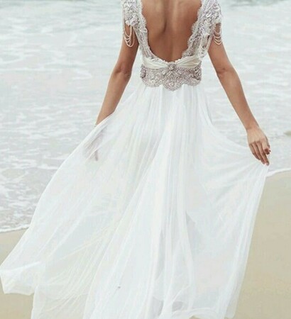 dress, weddingdress and beatch