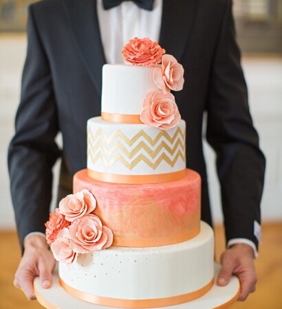 suit, roses. and wedding cake