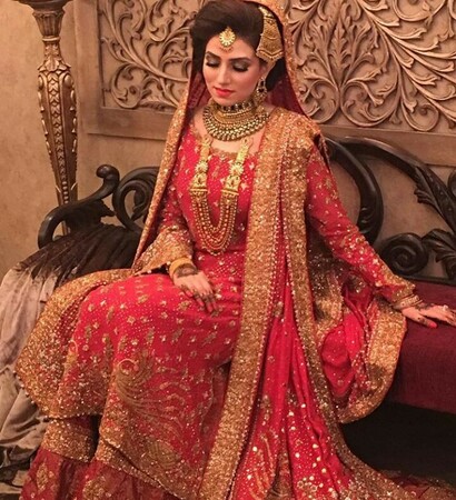 red, shimmer and gold