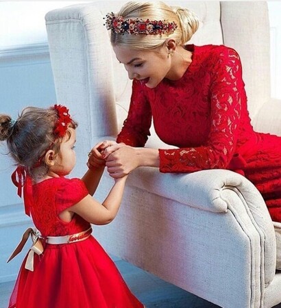 dress, red and aunt