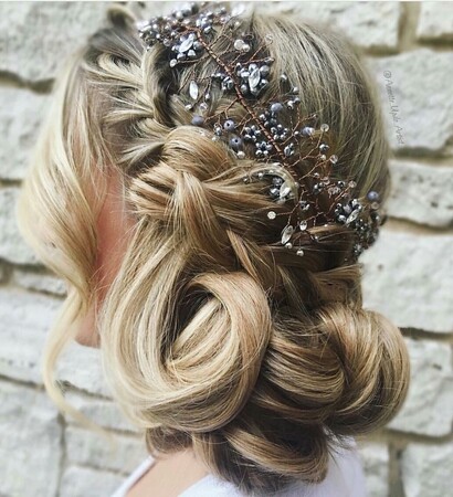 updo hair, bun and wedding hair