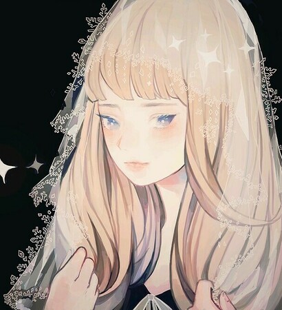 anime girl, wedding dress and tofivi