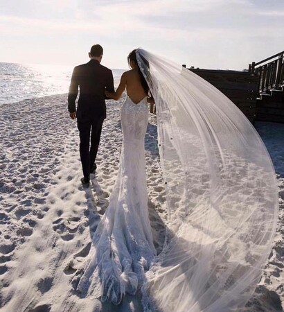 couple, wedding dress and love