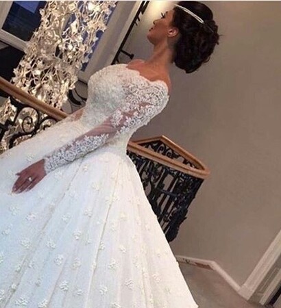 couple, bride and wedding dress