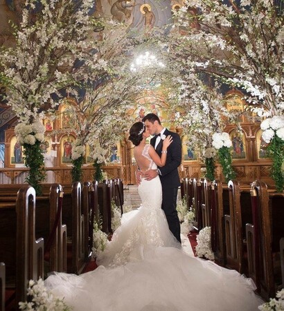 ceremony, couple and church