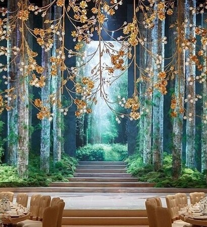 luxury, decor and wedding place
