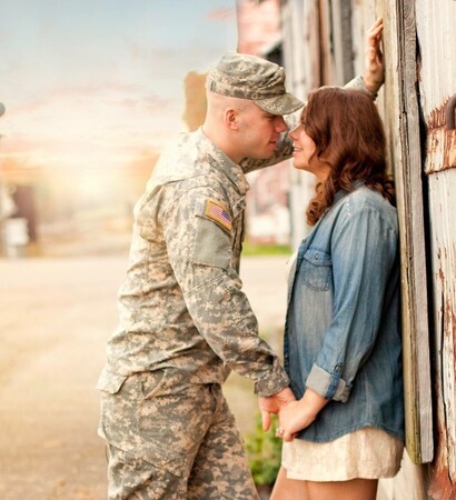 soldier, sunrise and army wife