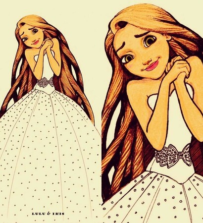 draw, rapuncel and dress