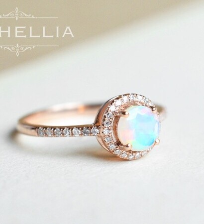 white opal, wedding ring and ring