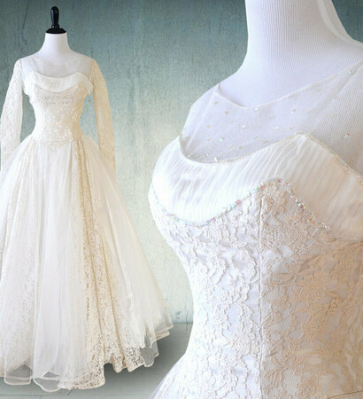 traditional bride, vogueteam and 1950s wedding dress