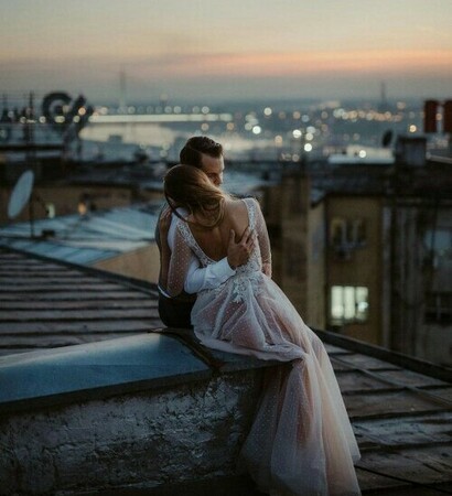 city lights, city and couple