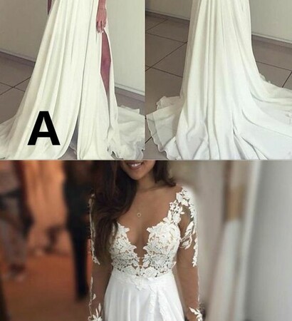 long wedding dresses, bridal gown with lace and a-line wedding dresses