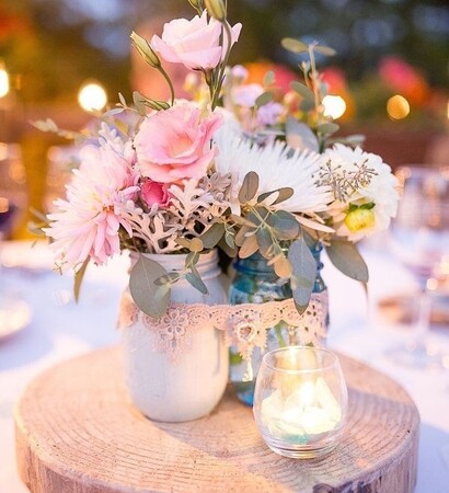 pink, table and candles