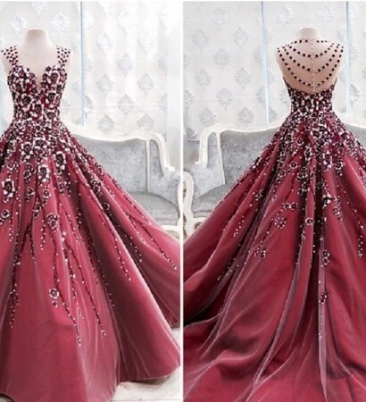 floral embellishment, embellishment and gown