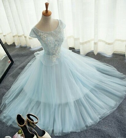 Prom, dress and pastel blue