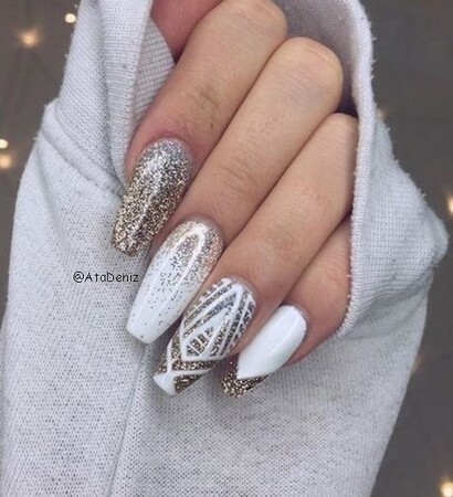 nail art, wedding nails and white