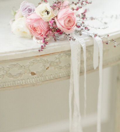 wedding bouquet, flower belt and peony