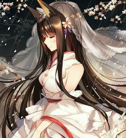 white dress, pretty and ears