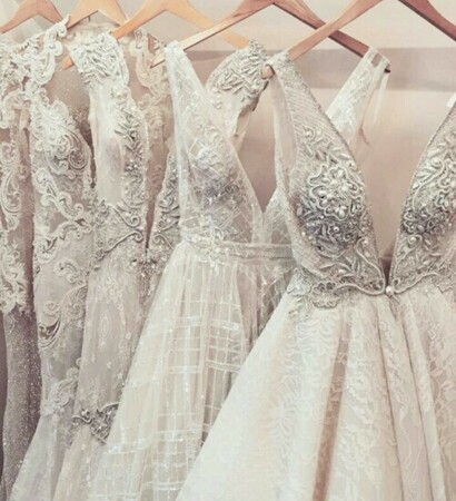 wedding dress, dress and white