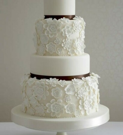 wedding cake, ribbon and tier cake