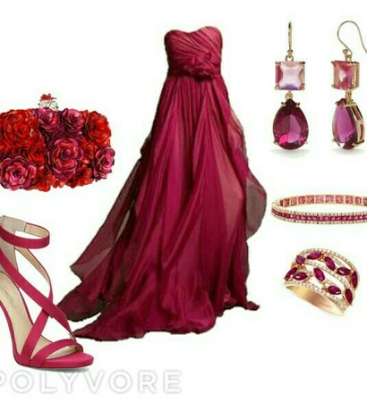 girl, bag and gowns
