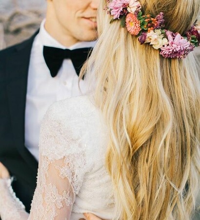 dress, couple and hair