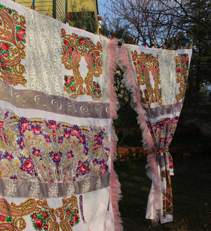 boho curtain, junk gypsy curtains and scarf curtain