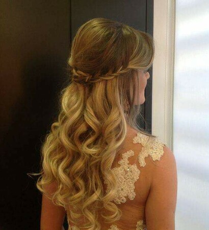 wedding hair, hair and curls