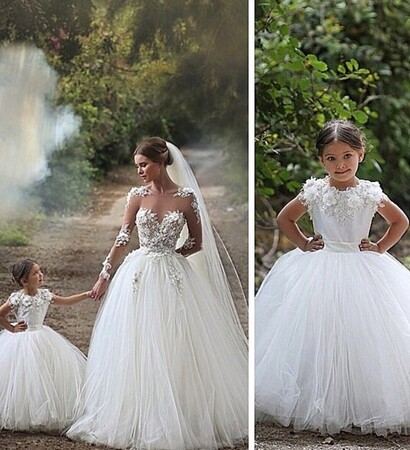 wedding dress, love and bridesmaid