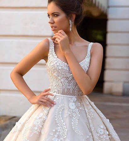 bride, beauty and gown