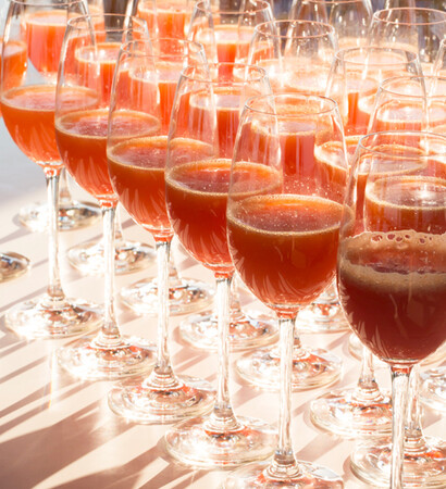 champagne, colors and bloody orange