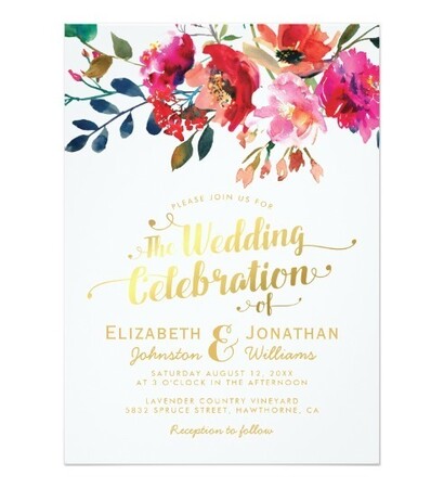 elegant, invitations and watercolor