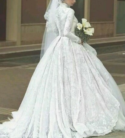 braut, dress and blumen