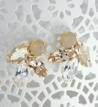 rose gold earrings, bridal earrings and etsy