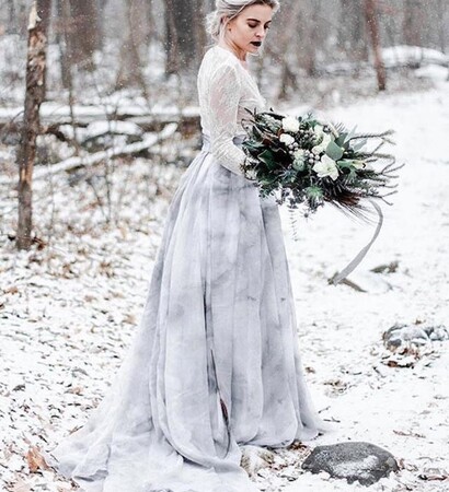 dress, winter and snow